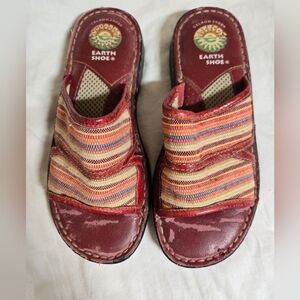 2000 Earth Shoe Congo Slide In Leathrr Size 7 Has Peeling At Toes